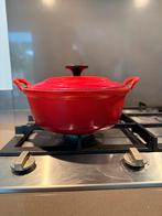 Le Creuset Braadpan - Rood - 24cm, Ophalen of Verzenden, Zo goed als nieuw, Koekenpan of Braadpan, Gietijzer