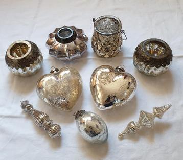 Zilveren Sfeerlichtjes Pegels Harten Zware Kerstbal beschikbaar voor biedingen