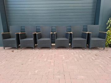 6 tuinstoelen wicker van het merk Bois le Duc beschikbaar voor biedingen
