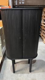 Dressoir Livia - Mangohout- Zwart- Schuifdeur, Minder dan 50 cm, Ophalen of Verzenden, Modern, 25 tot 50 cm