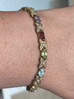 Vintage vermeilarmband met edelstenen, Ophalen of Verzenden, Zo goed als nieuw, Zilver