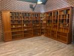 Boekenkast vitrinekast buffetkast archiefkast wandkast drank, Ophalen, 200 cm of meer, Teakhout, Met klep(pen)