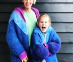 MYPZ prachtig cozy vest jas hoodie mohair mt M handmade, MYPZ, Blauw, Zo goed als nieuw, Ophalen