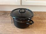 Zwarte emaille retro frituurpan, Ophalen of Verzenden, Zo goed als nieuw, Overige materialen