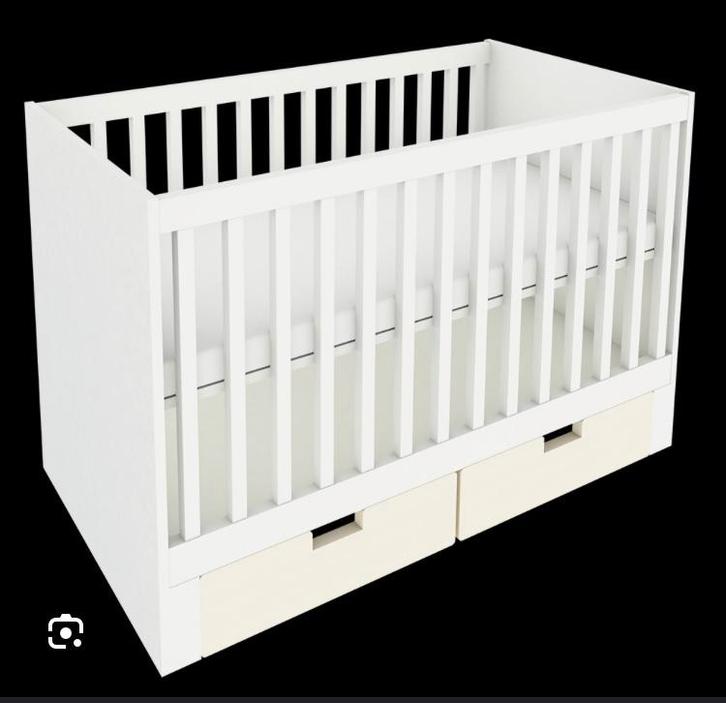 STUVA Ledikant/ babybed met lades en matras, Kinderen en Baby's, Kinderkamer | Bedden, Gebruikt, Minder dan 140 cm, Minder dan 70 cm