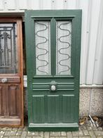 Prachtige massief eiken antieke  voordeur, 215 cm of meer, 80 tot 100 cm, Zo goed als nieuw, Buitendeur