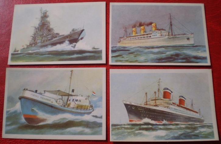 4x Schepen - Albumplaatjes - Captain Grant Virginia Rook, Verzamelen, Foto's en Prenten, Gebruikt, Prent, Ophalen of Verzenden