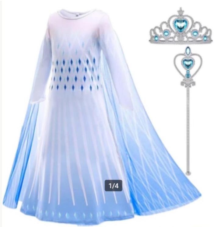 Prachtige complete Elsa uit Frozen outfit mt 122 / 128, Kinderen en Baby's, Carnavalskleding en Verkleedspullen, Nieuw, Meisje