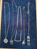 Zilveren collier met hanger vintage antiek, Ophalen, Zilver, Ketting