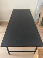 Zwarte eettafel visgraat Teakhout 200x90x78, Huis en Inrichting, Tafels | Eettafels, Ophalen, 50 tot 100 cm, Zo goed als nieuw