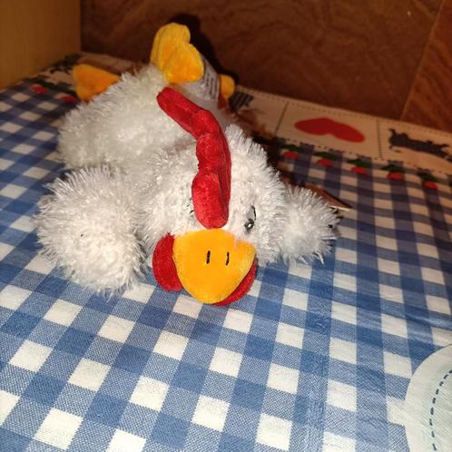 Anna Club Plush witte kip Ricky Rooster knuffel liggend, Kinderen en Baby's, Speelgoed | Knuffels en Pluche, Nieuw, Ophalen of Verzenden
