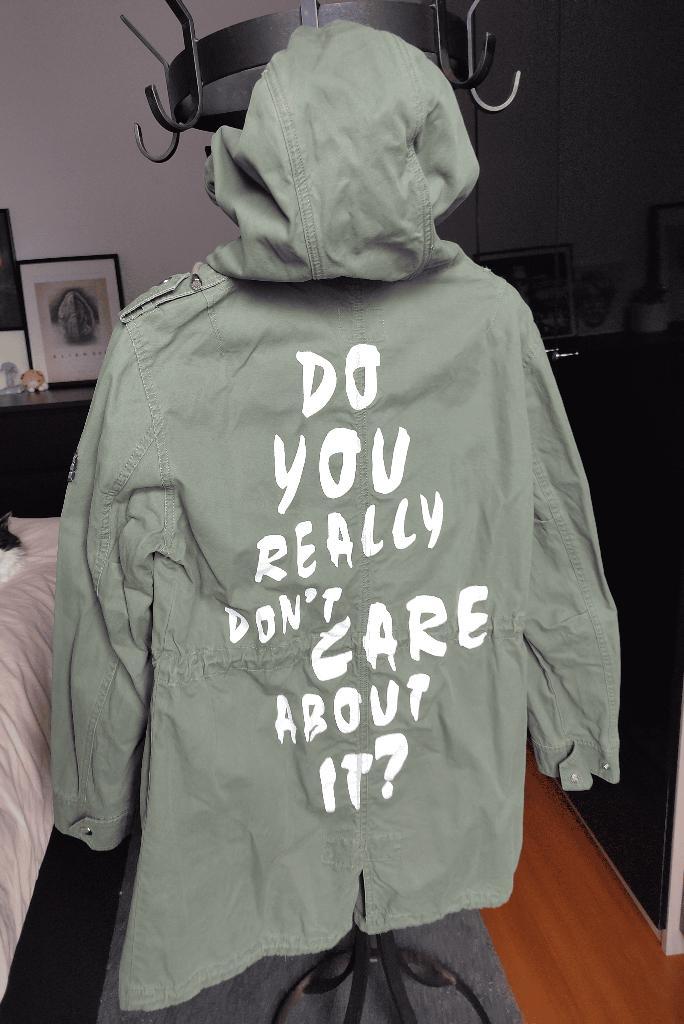 groene khaki jas Ky Creation met print, medium [M], Kleding | Dames, Jassen | Zomer, Gedragen, Maat 38/40 (M), Groen, Verzenden