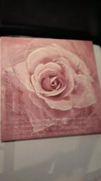 Canvas met roos, Ophalen of Verzenden, Schilderij, 50 tot 75 cm