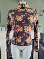 Collusion bruine col trui bloemen 44 L longsleeve Gratis V., Kleding | Dames, Truien en Vesten, Verzenden, Maat 42/44 (L), Zo goed als nieuw