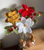 *  Gehaakt KERST boeket 6 takken KERSTROOS + Hulst rode bes, Verzenden, Nieuw, Binnen