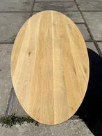 Tafelblad ovaal massief eikenhout 200x100 verjongd, Eikenhout, 200 cm of meer, Zo goed als nieuw, Vijf personen of meer