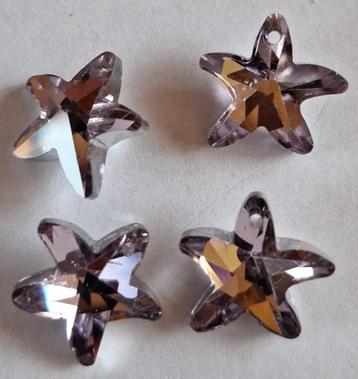 Geslepen kristal ster met zilver achterkant 17 mm 6 beschikbaar voor biedingen