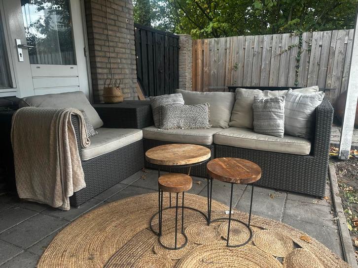 Gratis loungeset ophalen, Tuin en Terras, Tuintafels, Gebruikt, Rechthoekig, Wicker, Ophalen