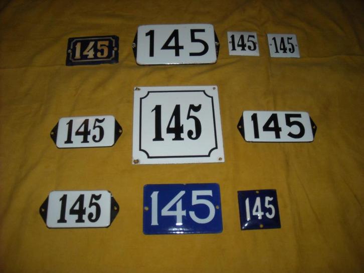 oud emaille huisnummer 145 ook 146 147 148 149 150 151 152, Antiek en Kunst, Antiek | Emaille, Ophalen of Verzenden