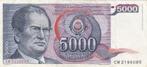 Joegoslavïe Tito - 5000 Dinar 1.5.1985 VF, CM 2198085 - P93, Verzenden, Joegoslavië