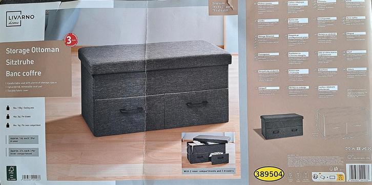 Nieuwe Livarno Home Opbergbank - Lidl, Huis en Inrichting, Woonaccessoires | Overige, Ophalen of Verzenden