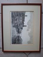 Originele ets delftshaven Rotterdam, Antiek en Kunst, Kunst | Etsen en Gravures, Ophalen