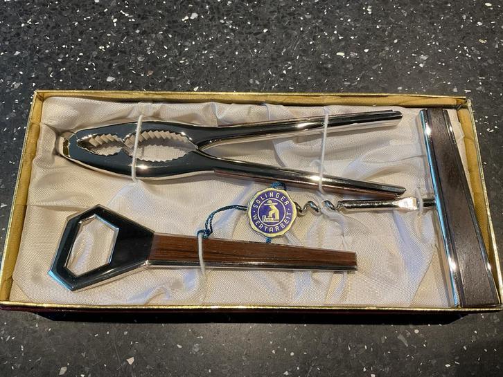 Vintage Flessenopener Set Solinger Wertarbeit, Antiek en Kunst, Antiek | Bestek, Ophalen of Verzenden