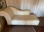 Chaise longue creme echt leer, Leer, Ophalen of Verzenden, Eenpersoons, Zo goed als nieuw