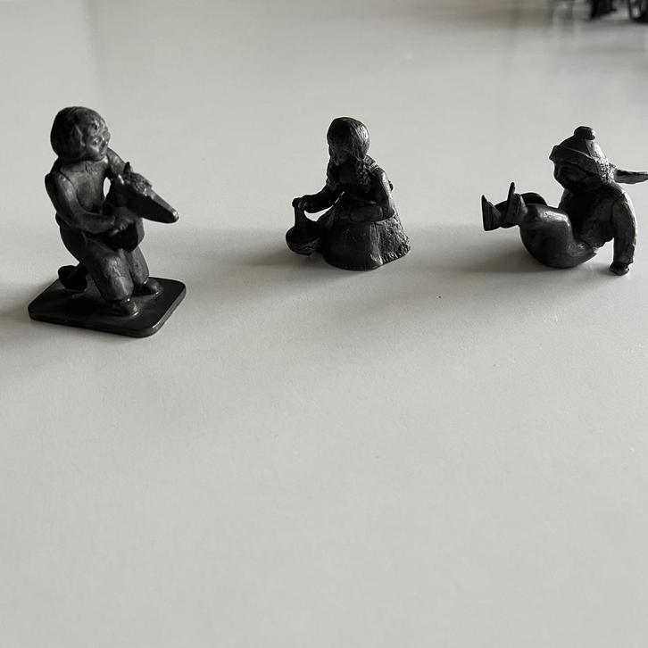 Tinnen Miniaturen Spelende Kinderen Set van 3, Antiek en Kunst, Antiek | Tin, Ophalen