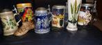 6-Verschillende/vintage bierpullen- laars/ tin/keramiek/glas, Ophalen of Verzenden
