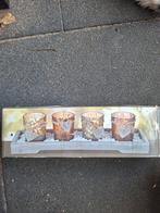 Nieuwe kandelaar met houten plateau, Grijs, Nieuw, Ophalen of Verzenden, Hout