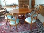 Antieke eettafel met 6 stoelen, Ophalen, Gebruikt, 50 tot 100 cm, Vijf personen of meer