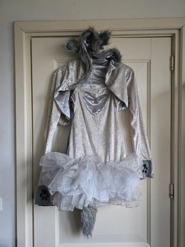 Sexy carnavals outfit jurk dames wolfje grijs maat 38, Maat 38/40 (M), Carnaval, Ophalen of Verzenden, Kleding