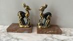 2 bronzen Vintage herten  bambi boekensteunen, Antiek en Kunst, Ophalen of Verzenden, Koper