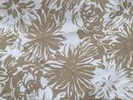 Mooie Lap Stof Wit Beige Bloemen Katoen NIEUW, Ophalen, 120 cm of meer, Wit, Nieuw