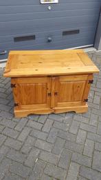 Houten TV meubel, lage kast, robuust lichtbruin hout. S7, Huis en Inrichting, Kasten | Televisiemeubels, Tweedehands verkoop, Tweedehands verkoop