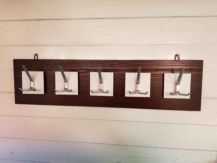 Wengé Wandkapstok - Vintage jaren 60-70, Huis en Inrichting, Woonaccessoires | Kapstokken, Gebruikt, Wandkapstok, Minder dan 100 cm