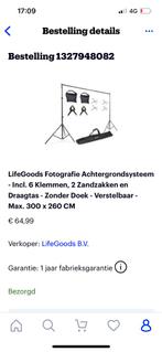 Achtergrond systeem + doek, Audio, Tv en Foto, Fotografie | Fotostudio en Toebehoren, Achtergrond, Ophalen of Verzenden, Zo goed als nieuw