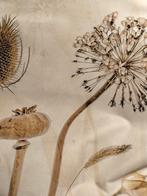 Beige linnen wanddecoratie met droogbloemen, Ophalen, Zo goed als nieuw