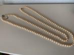 Cultivé parelketting met slotje +veiligheidskettinkje 140 cm, Sieraden, Tassen en Uiterlijk, Kettingen, Ophalen of Verzenden, Gebruikt