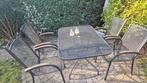 Metalen tuinset "Royal garden" met 4 stoelen., Tuin en Terras, Ophalen, 4 zitplaatsen, Gebruikt, Tuinset