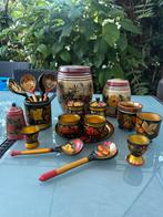 Khokhloma set USSR + Semenov – handgeschilderd hout, Ophalen of Verzenden