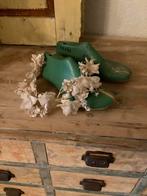 Antieke zware schoenleesten oud groen klein maatje 37, Antiek en Kunst, Ophalen of Verzenden