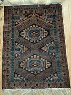 Perzisch wollen kleed tapijt petrol blauw roze bruin 85x125, 50 tot 100 cm, Overige kleuren, 100 tot 150 cm, Rechthoekig