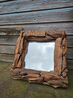 Super mooie spiegel met lijst van driftwoodhout., Ophalen of Verzenden, Minder dan 50 cm, Minder dan 100 cm