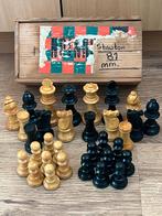 Vintage Schaakspel Staunton 81mm, Hobby en Vrije tijd, Een of twee spelers, Ophalen of Verzenden, Gebruikt
