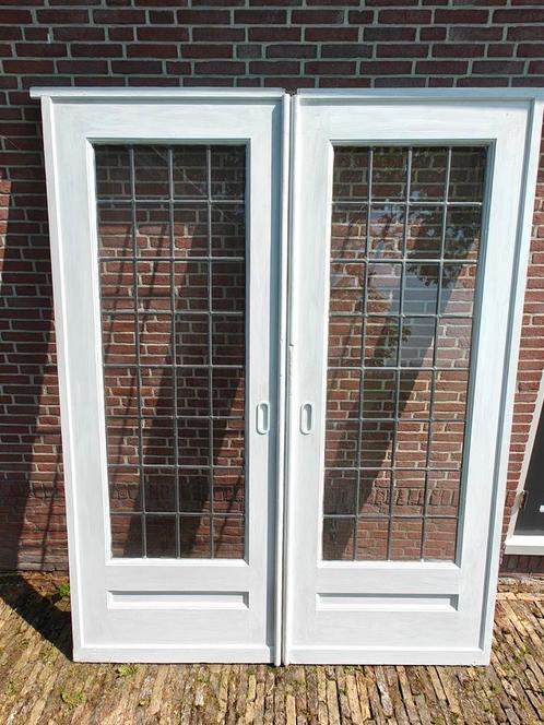 ZGAN goede glas in lood witte ensuite schuifdeuren, Doe-het-zelf en Verbouw, Kozijnen en Schuifpuien, Zo goed als nieuw, Deurkozijn