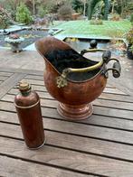 Koperen Kruik, Kolenbak & Theepot - Vintage Decoratie, Antiek en Kunst, Ophalen, Koper