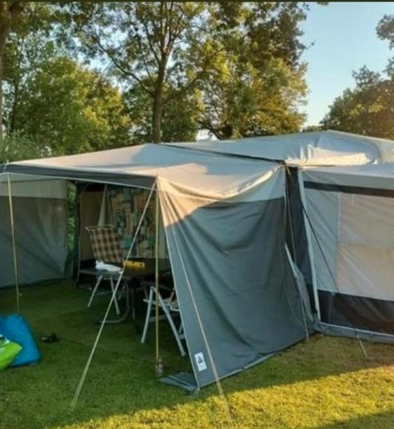 Voortent/luifel blauw grijs, Caravans en Kamperen, Tentaccessoires, Gebruikt, Ophalen of Verzenden