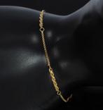 Koord schakel venetiaans 14k gouden dames armband fraai, Voordeelsieraden, Ophalen of Verzenden, Zo goed als nieuw, Met edelsteen
